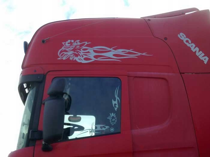 Наклейка на Авто / Грузовики / Фуры / Стекло / Кузов " Scania Topline на бока " 2 шт черный цвет - изображение 5