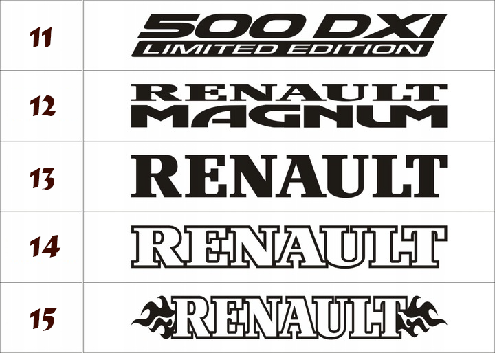 Наклейка на Авто / Грузовики / Фуры / Стекло / Кузов " Renault - Magnum - наклейка на капот " черный цвет - изображение 3