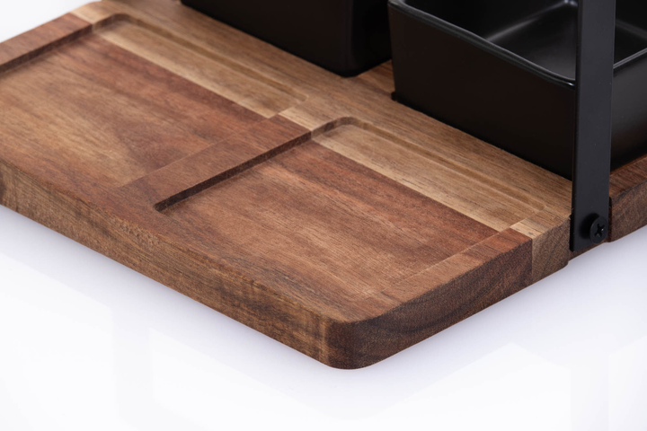 Набір піалок для закусок Excellent Houseware на дерев'яній таці (8720573202121) - зображення 3