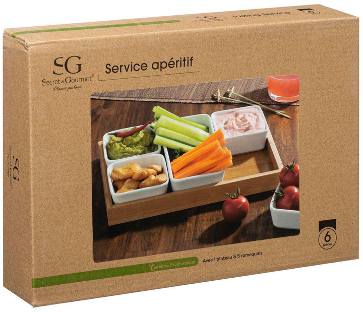 Zestaw na przekąski Secret de Gourmet 5 miseczek + taca (3560237542669) - obraz 5