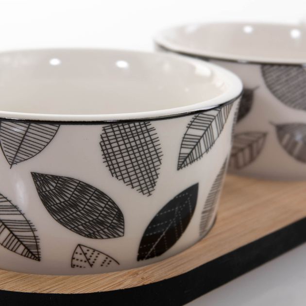 Набір для сервірування закусок Excellent Houseware піднос i 3 порцелянові піалки (8720573233330) - зображення 5