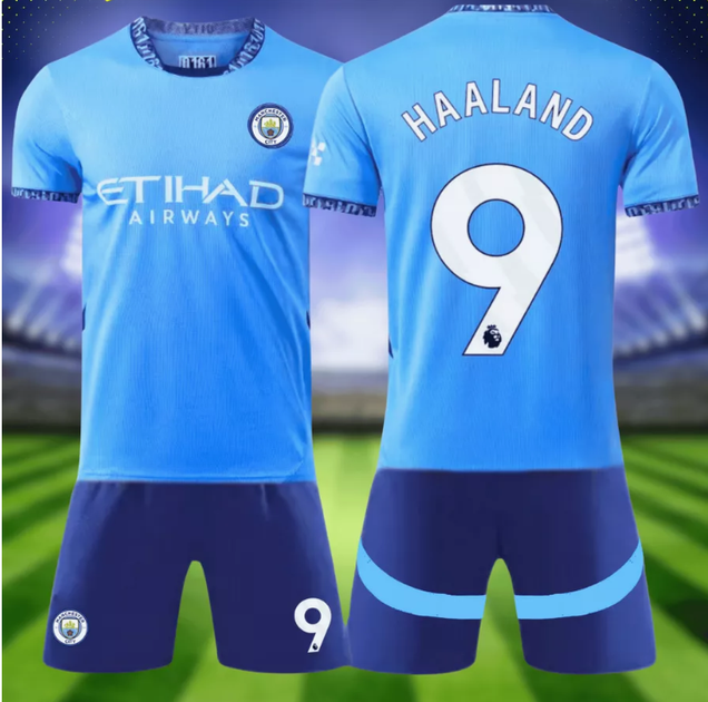 Форма футбольна дитяча Haaland (Холанд) 9 Manchester city 24/25, р. 26 зріст 140-145см. голуба - изображение 3