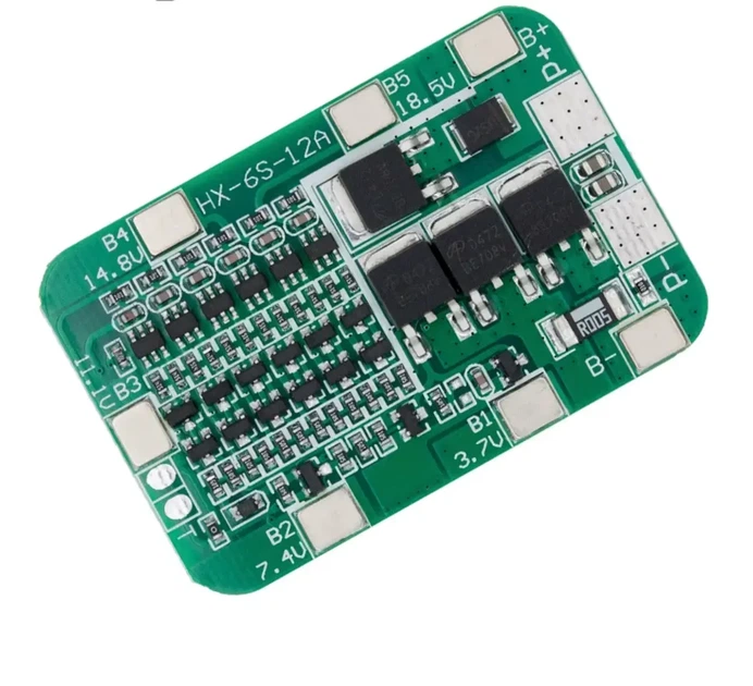 Контроллер заряда/разряда Li-Ion, BMS 6S 25,5В,15А, HX-6S-12A, модуль защиты - Фото 1 Контроллер заряда/разряда Li-Ion, BMS 6S 25,5В,15А, HX-6S-12A, модуль защиты - изображение 1