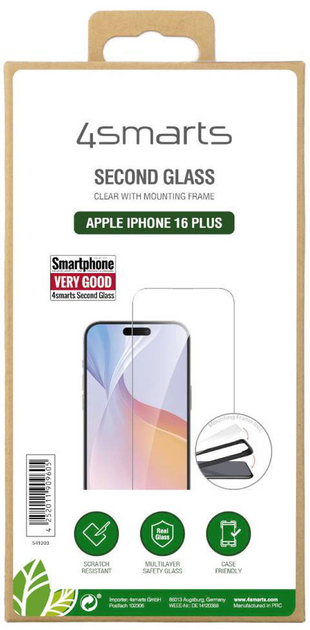 Szkło hartowane 4smarts Second Glass z ramą montażową do Apple iPhone 16 Plus (4S541203) - obraz 3
