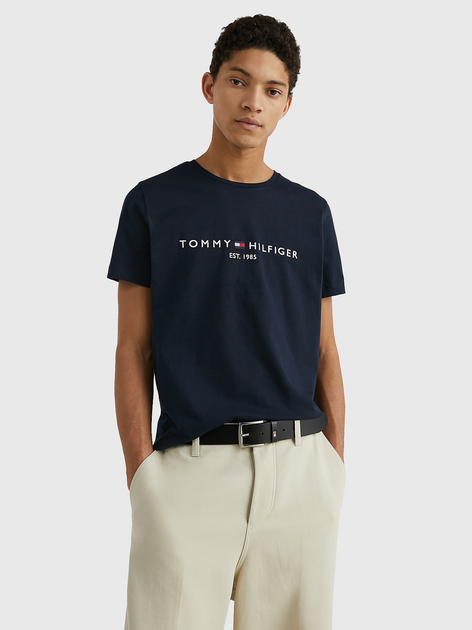 Koszulka męska basic Tommy Hilfiger MW0MW11465-403 2XL Niebieska (8719858460127) - obraz 1