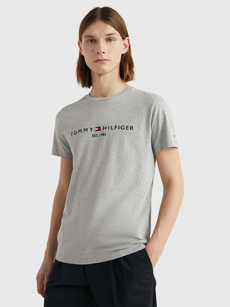 Koszulka męska basic Tommy Hilfiger MW0MW11465-501 M Szara (8719858460813) - obraz 1