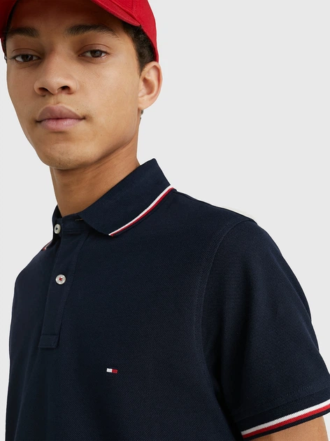 Поло довге чоловіче Tommy Hilfiger MW0MW13080-DW5 L Синє (8719861575894) - зображення 5