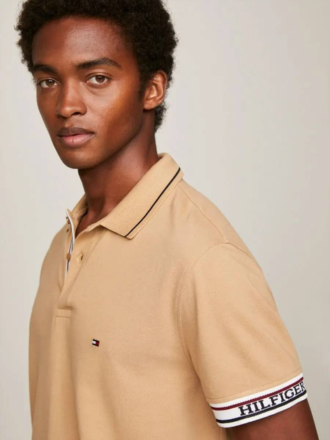 Koszulka polo męska Tommy Hilfiger Regular Fit MW0MW31567 M Khaki (8720644191378) - obraz 5