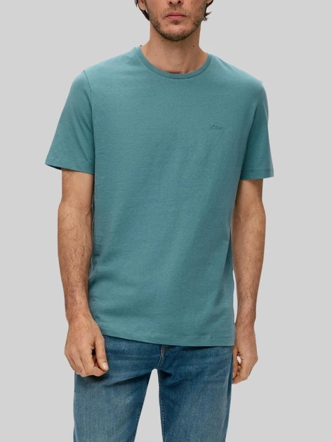 Koszulka męska bawełniana s.Oliver 10.3.11.12.130.2141455-6565 S Turkusowa (4099975049325) - obraz 5
