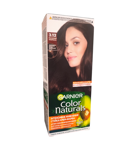 Краска для волосся 3.12 GARNIER Color Naturals 4976 - Фото 1 Краска для волосся 3.12 GARNIER Color Naturals 4976 - зображення 1