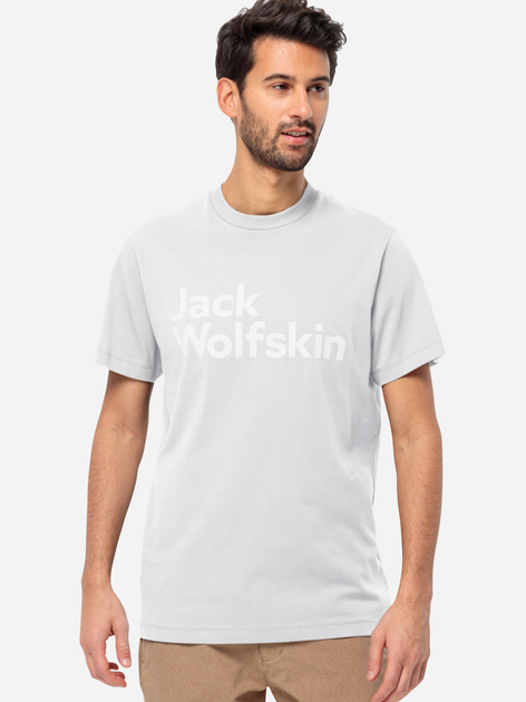 Koszulka męska Jack Wolfskin Essential Logo T M 1809591-5000 M Biała (4064993863123) - obraz 1