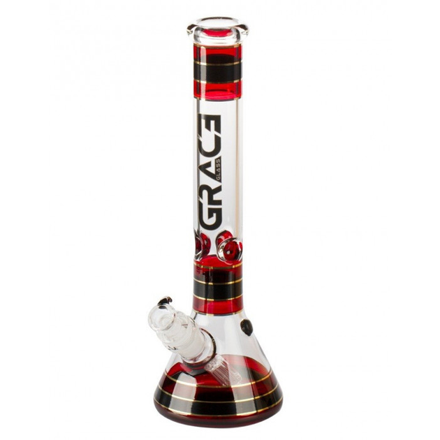 Бонг скляний Grace Glass Striped Series Red 320mm. - изображение 2