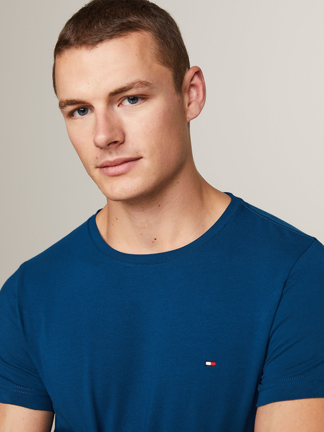 Футболка бавовняна чоловіча Tommy Hilfiger MW0MW10800-C5J XL Синя (8720646361984) - зображення 5