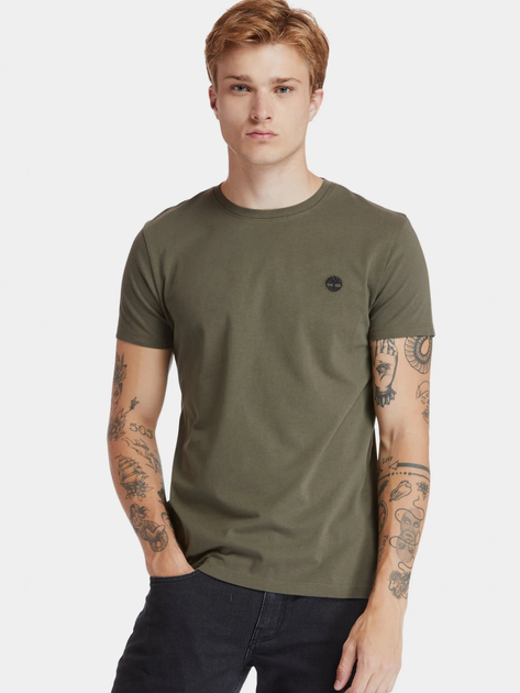 T-shirt męski bawełniany Timberland TB0A2BPR M Khaki (193392792568) - obraz 1