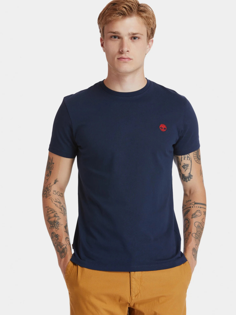 T-shirt męski bawełniany Timberland TB0A2BPR L Granatowy (193392791875) - obraz 1