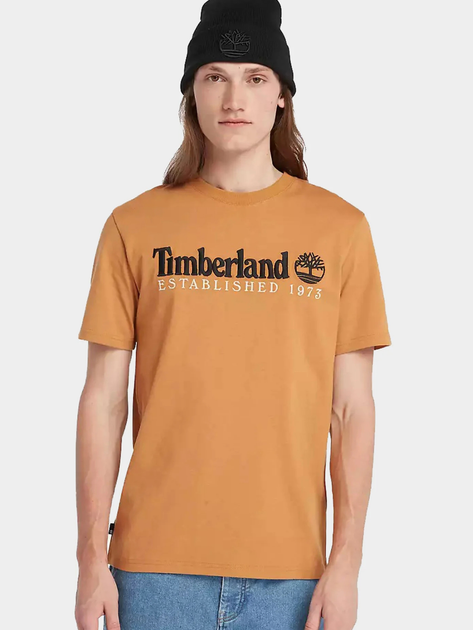 T-shirt męski bawełniany Timberland TB0A6SE1 M Beżowy (194112901857) - obraz 1