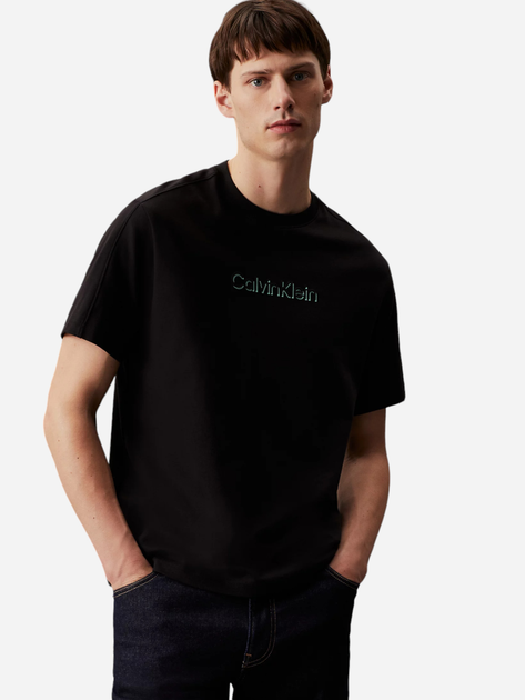 Футболка бавовняна чоловіча Calvin Klein K10K113105-BEH L Чорна (8720109906493) - зображення 1