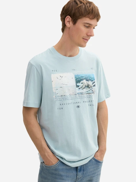 Koszulka męska bawełniana Tom Tailor 1043369 M Miętowa (4068127105752) - obraz 4