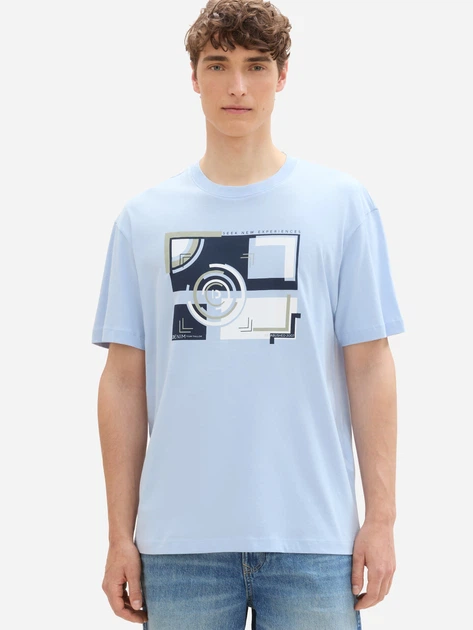 Koszulka męska bawełniana Tom Tailor 1043458 L Błękitna (4068127056290) - obraz 4