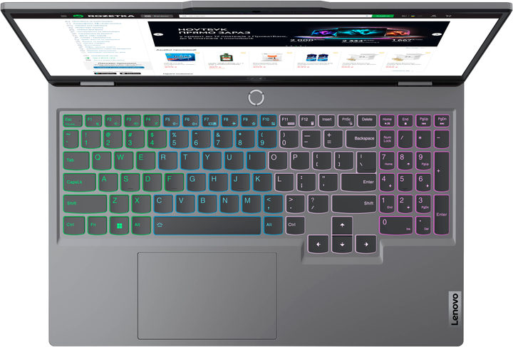 Ноутбук Lenovo LOQ 15IRX9 (83DV00KERA) Luna Grey / 15.6" IPS Full HD 144 Гц / Intel Core i7-13650HX / nVidia GeForce RTX 4060, 8 ГБ / RAM 16 ГБ / SSD 1 ТБ / 4-Zone RGB - зображення 6