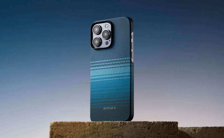 Карбоновий чохол Pitaka MagEZ Case 5 Moonrise для iPhone 15 Pro Синій + Блакитний (KI1501MO) - зображення 12