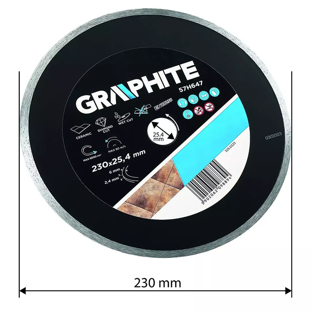 Диск алмазний Graphite 230 x 25.4 мм 57H647 (5902062098894) - зображення 8
