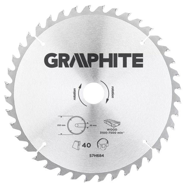 Tarcza do pilarki Graphite 250 x 30 mm 57H684 (5902062576842) - obraz 1