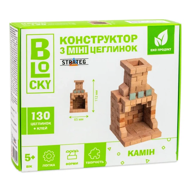 Будівельний набір для творчості Strateg BLOCKY Камін з міні-цеглинок (31025) - Фото 1 Будівельний набір для творчості Strateg BLOCKY Камін з міні-цеглинок (31025) - изображение 1