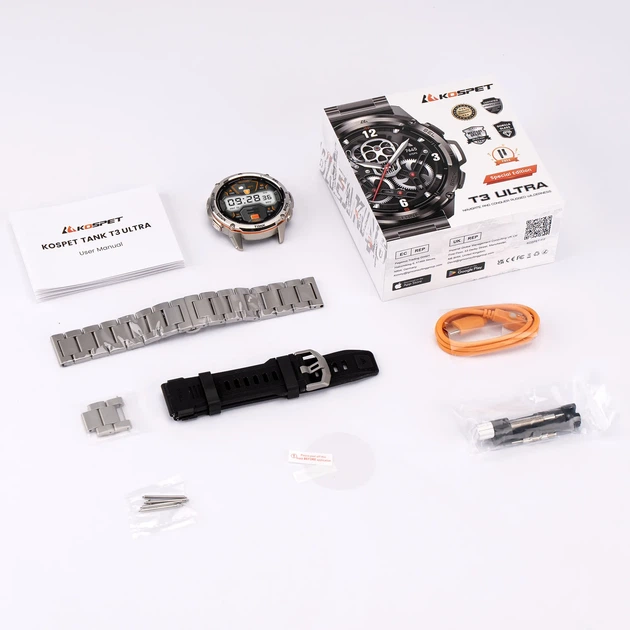 Розумний тактичний смарт-годинник Kospet Tank T3 Ultra Special Edition Silver (16991) - зображення 2