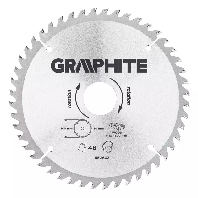 Диск для пилки Graphite 160 x 30 мм 55H603 (5902062997500) - зображення 1