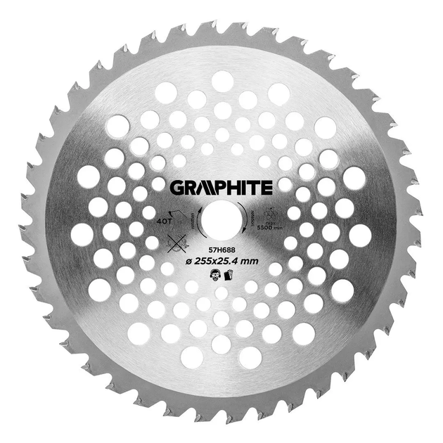 Tarcza widiowa do kosy spalinowej Graphite 255 x 25.4 mm 40Z 57H688 (5902062082725) - obraz 1