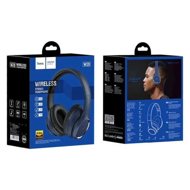 Беспроводные наушники Hoco W28 Journey blue - изображение 3
