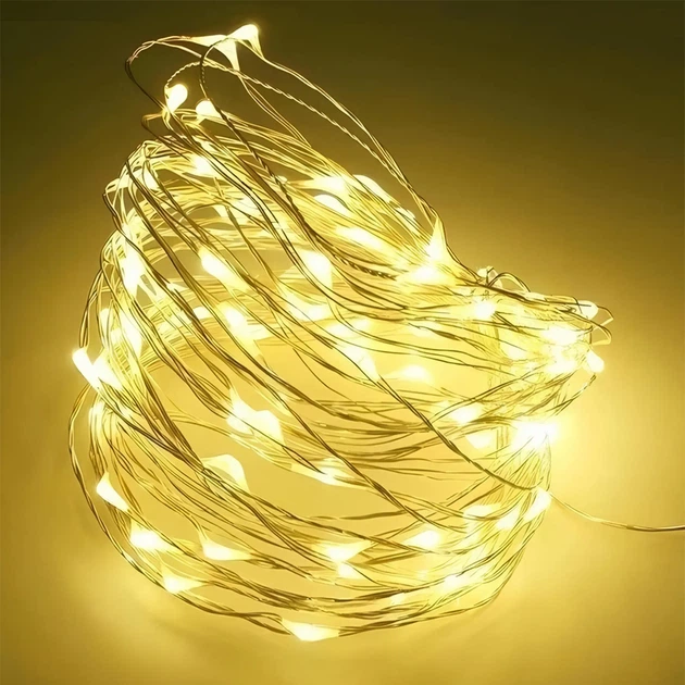 Светодиодная гирлянда Crown 50 LED 5 м от USB Теплый Белый (WLS-QX-DCH2186W5) - изображение 2