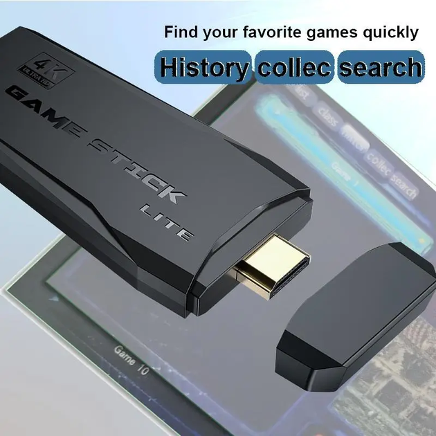 Игровая консоль Game Stick 4К M8 64G 2.4g wireless 20300 игр 2 джойстика - Фото 2 Игровая консоль Game Stick 4К M8 64G 2.4g wireless 20300 игр 2 джойстика - изображение 2