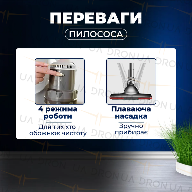 Бездротовий вертикальний пилосос SOKANY SK-3378, 2000 Вт – потужний ручний пилосос для дому без мішка - зображення 4