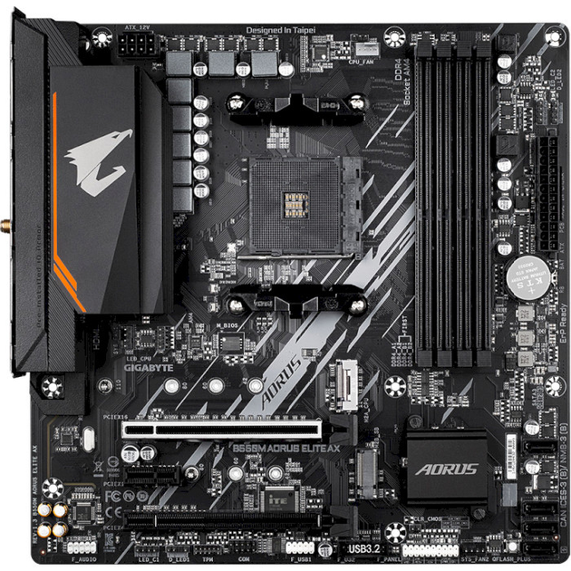 Материнская плата Gigabyte B550M AORUS ELITE AX SocAM4/MicroATX/AMD B550/DVI-D/HDMI - изображение 3