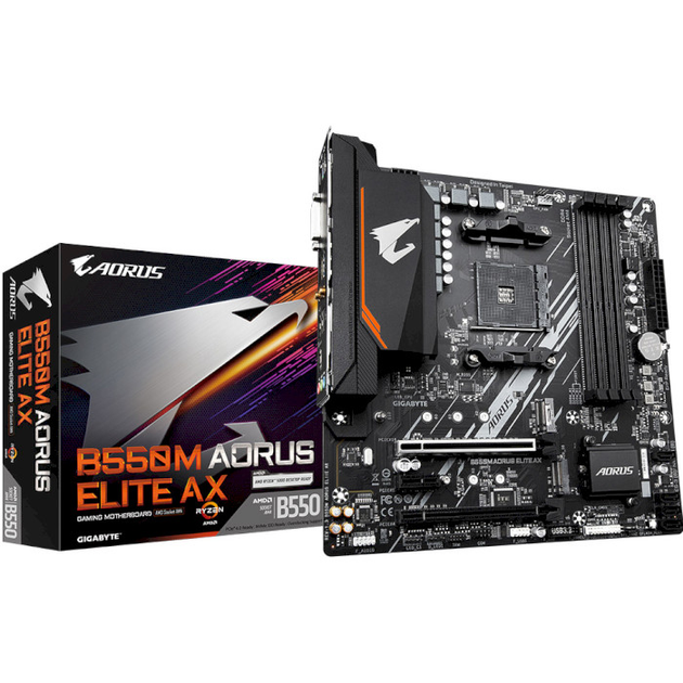 Материнская плата Gigabyte B550M AORUS ELITE AX SocAM4/MicroATX/AMD B550/DVI-D/HDMI - изображение 5