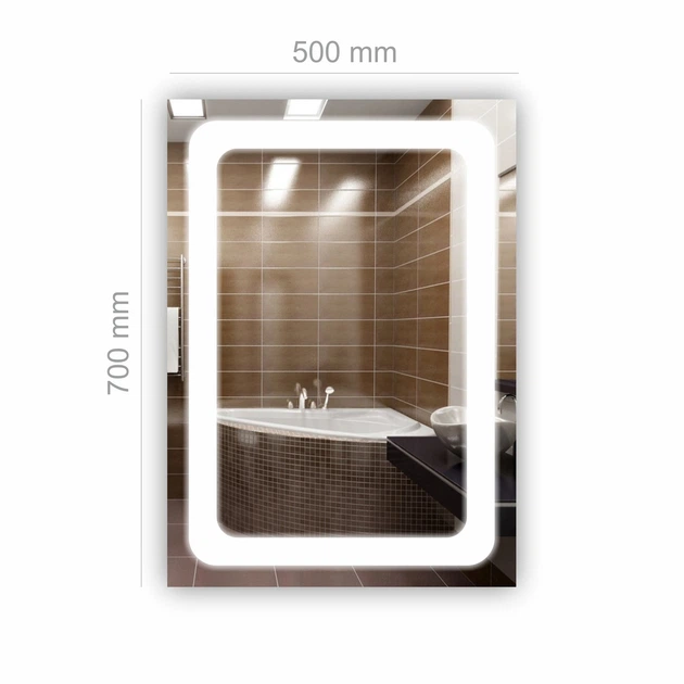 Дзеркало з LED підсвіткою THE LIGHT 500х700мм (SR-055) - Фото 2 Дзеркало з LED підсвіткою THE LIGHT 500х700мм (SR-055) - зображення 2