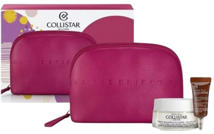 Набір для догляду за обличчям Collistar Collagen Крем 50 мл + Гель для шкіри навколо очей Attivi Puri Hyaluronic Acid 5 мл + Косметичка Фуксія (8015150219464) - зображення 2