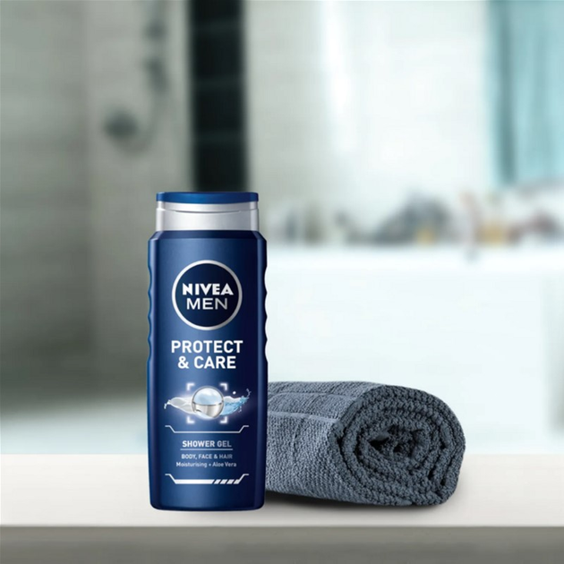 Набір для догляду за тілом Nivea Men Get Protected Гель для душу 250 мл + Антиперспірант кульковий 50 мл + Крем універсальний 75 мл (9005800382838) - зображення 3