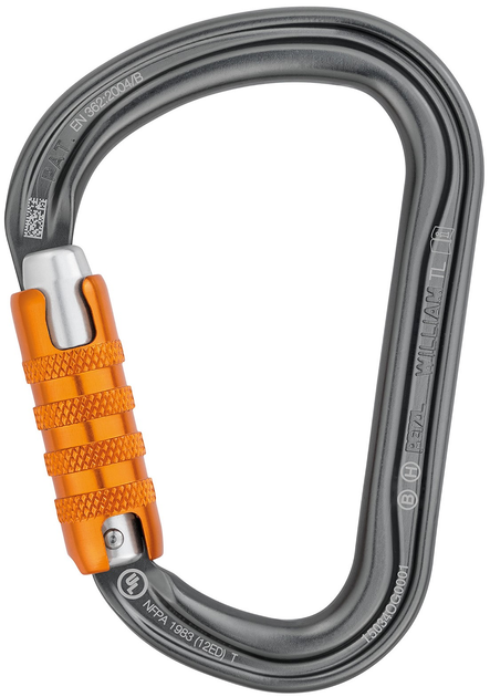 Карабін альпіністський Petzl William Triact-Lock Gray (3342540102354) - зображення 1