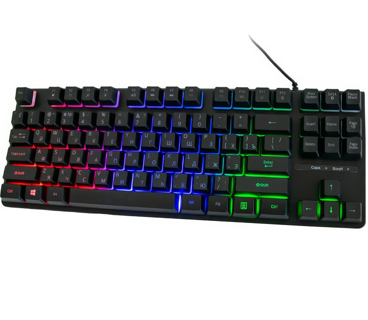 Игровая мембранная клавиатура с RGB подсветкой TLK 87 Черная – фото ...