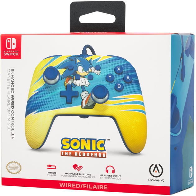 Kontroler PowerA Nintendo Switch Enhanced Wired Controller Sonic Boost (0617885062216) - obraz 9