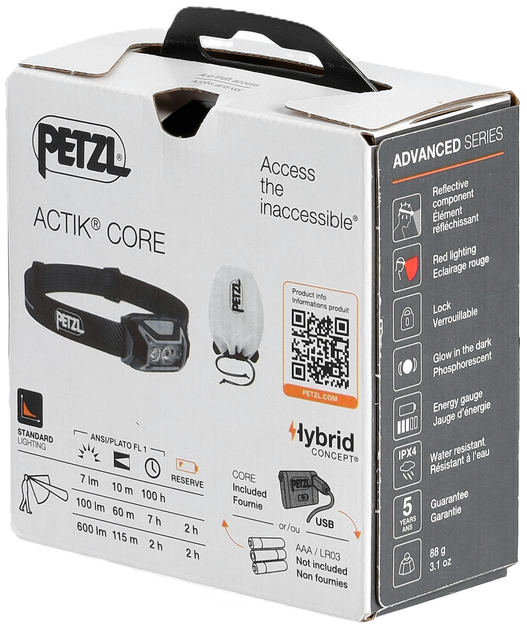 Налобний ліхтар Petzl Actik Core 600 лм E065AA00 Gray (3342540838703) - зображення 4