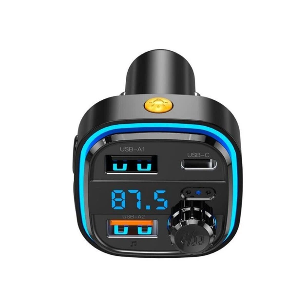 FM трансмітер XO BCC-08 QC 18W/2 USB + PD 18W Black - изображение 2