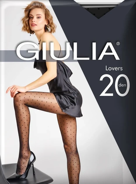 Колготи з візерунком в дрібне сердечко GIULIA Lovers 20 den model 4 (nero) 2 - Фото 2 Колготи з візерунком в дрібне сердечко GIULIA Lovers 20 den model 4 (nero) 2 - зображення 2