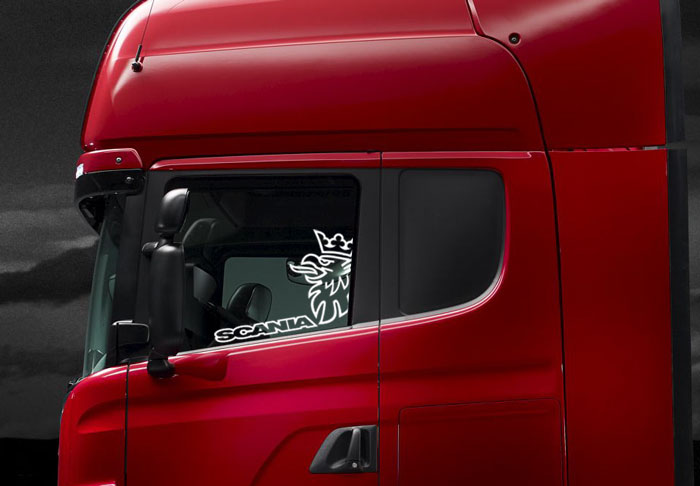 Наклейка на Авто / Грузовики / Фуры / Стекло / Кузов " Scania Орел на стекло " 2 шт черный цвет - изображение 2