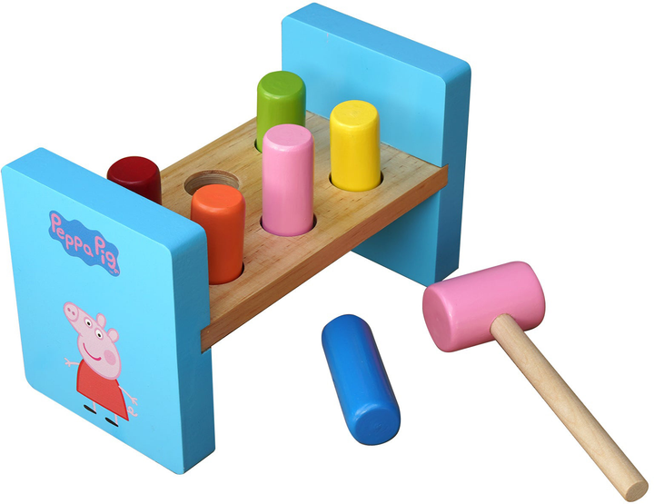 Przebijanka drewniana Barbo Toys Peppa Pig Hammer Bench (5704976089865) - obraz 1