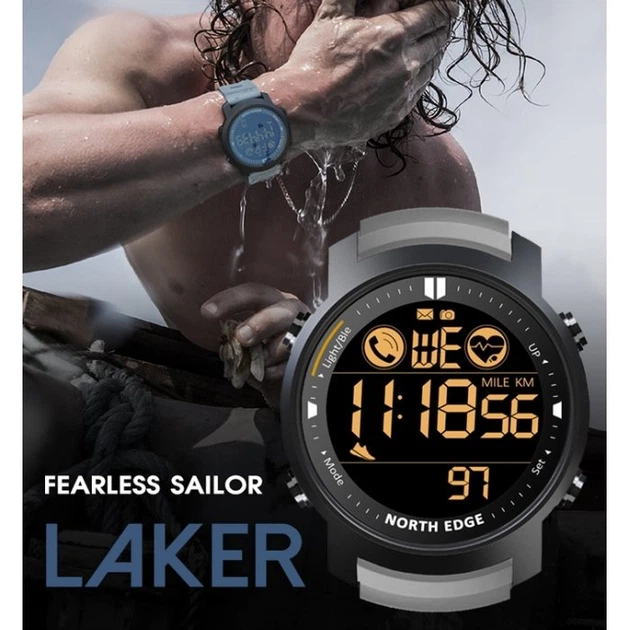 Чоловічий годинник North Edge Laker Pro Black 5BAR - Фото 6 Чоловічий годинник North Edge Laker Pro Black 5BAR - зображення 6