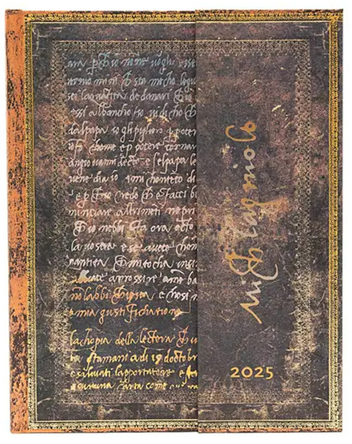 Kalendarz Paperblanks 2025 Michelangelo Handwriting Ultra tygodniowy vertical (9781408758212) - obraz 1